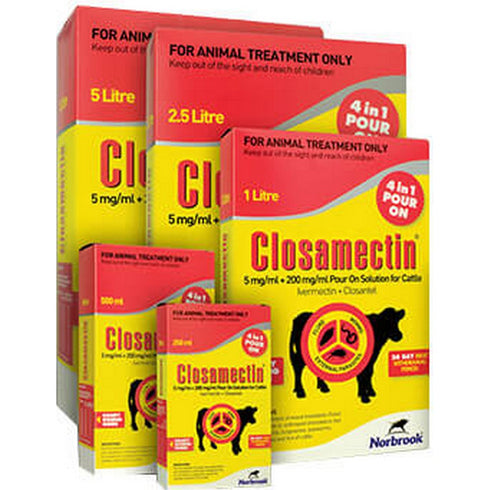 1Lt Closamectin Cattle Pour On (Approx 16 Cows)