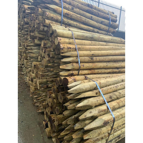5Ft 6" Rnd Hvy Post (Rough Fin)Treated (80/Bale)