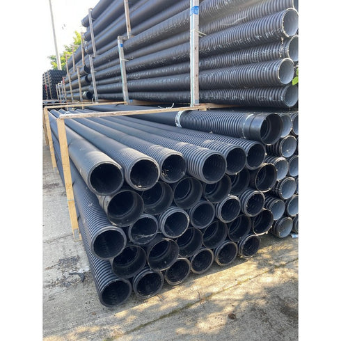 150Mm*6Mt)T/Wall*Perforated*Pipe(Blk)C/W Connector