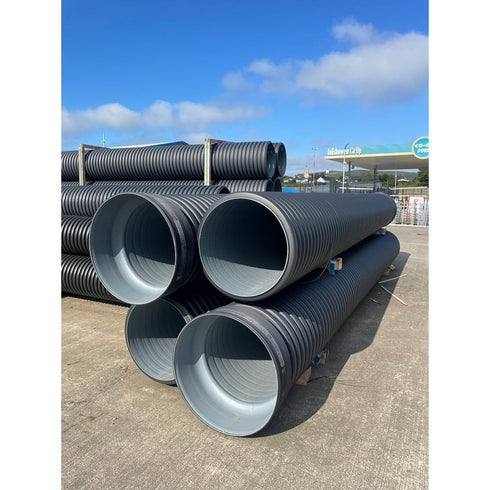 600Mm*6Mt)T/Wall*Unperforated*Pipe(Blk)C/W Connect