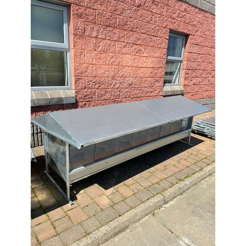 8' BIN FEEDER SHEEP GALV C/W LID+BIRD FLAPS,