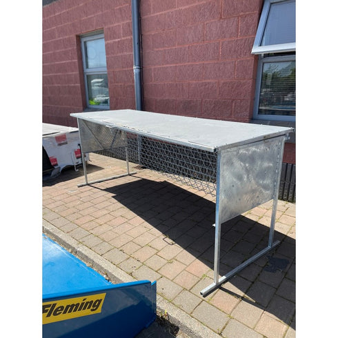 8' SHEEP FEED-RACK ONLY(GALVD)COVERED(3" MESH)