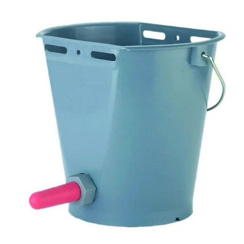 CALF FEEDING BUCKET C/W HANGING BKT & TEAT ~
