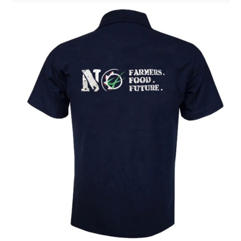 Grassmen No farmer. No Food. No Future. Navy Polo (Adult)