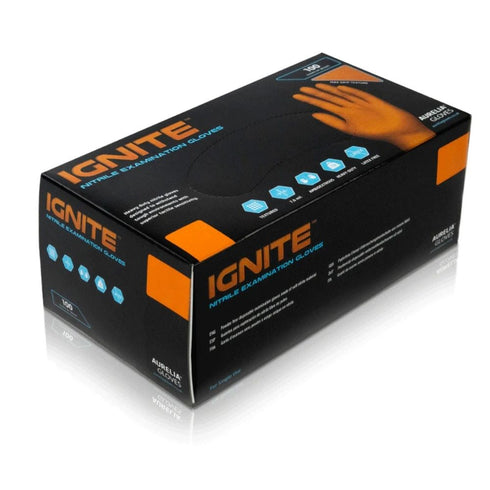 Ignite Orange Grip Nitrile Glove (Box 100)
