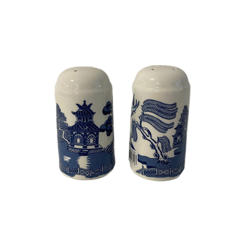 BLUE WILLOW SALT & PEPPER SET