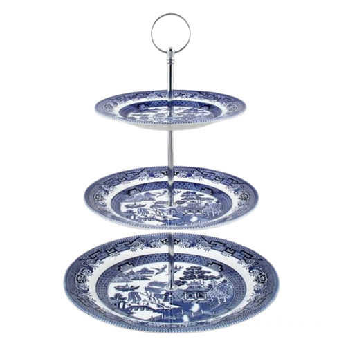 BLUE WILLOW 3-TIER CAKE STAND