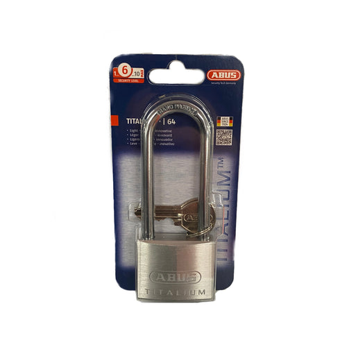 ABUS 50MM X 80MM TITALIUM LONG SHACKLE PADLOCKS 64 SERIES~