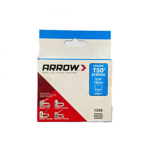 ARROW T50/55 3/8IN/10MM STAPLES EACH ~