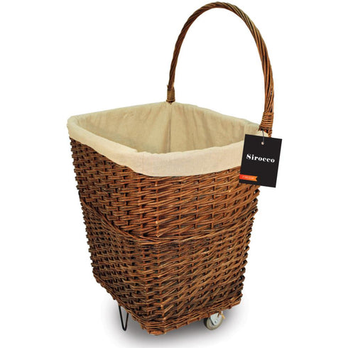 SIROCCO LARGE NATURAL WICKER FIRELOG CART