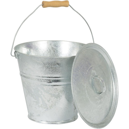 GALV ASH BUCKET 28CM + LID