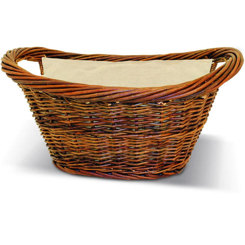 NATURAL WICKER OVAL BASKET WITH LINING