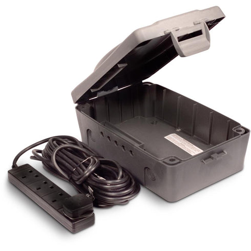 MASTERPLUG WEATHERPROOF BOX & 10M 4 GANG EXTENSION LEAD
