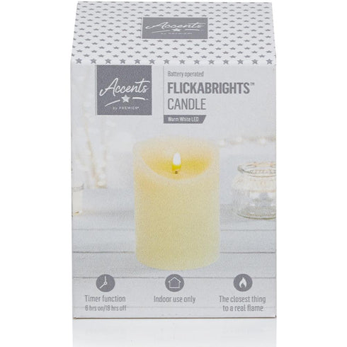 MELTED FLICKABRIGHT CANDLE CREAM - 13 X 9CM