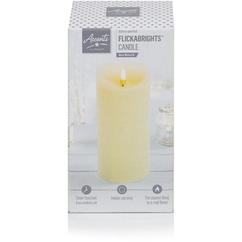 MELTED FLICKABRIGHT CANDLE CREAM - 18 X 9CM