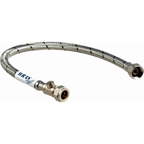 1/2"/15mm FLEX HOSE w/ISOL V 10mm BO 300mm WRAS AP