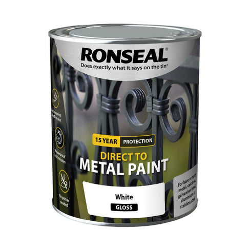 RONSEAL DIRECT TO METAL WHITE GLOSS 750ML
