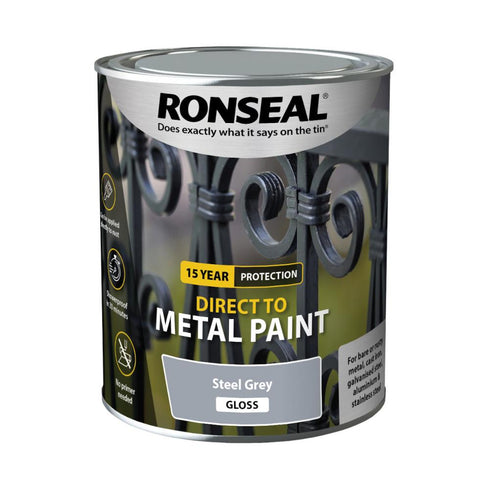 RONSEAL DIRECT TO METAL STEEL GREY GLOSS 750ML