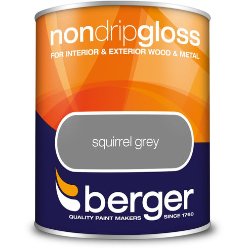 BERGER NON DRIP GLOSS 750ML SQURL GREY