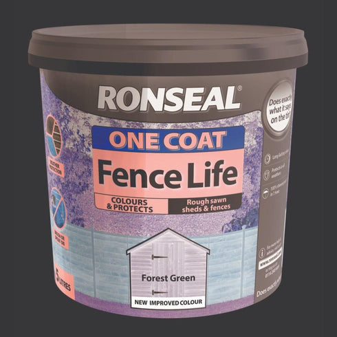 ONE COAT FENCELIFE FOREST GREEN 5LT ~