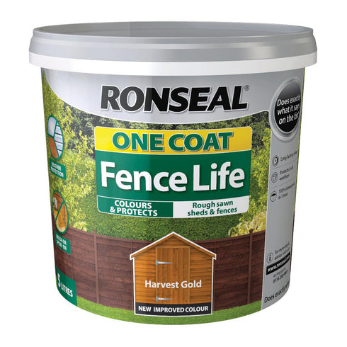 ONE COAT FENCELIFE HARVEST GOLD 5LT ~