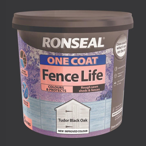 ONE COAT FENCELIFE TUDOR BLACK OAK 5LT ~