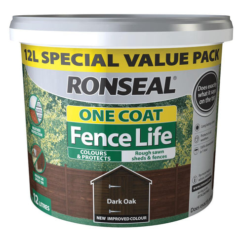 ONE COAT FENCELIFE DARK OAK 12LT ~