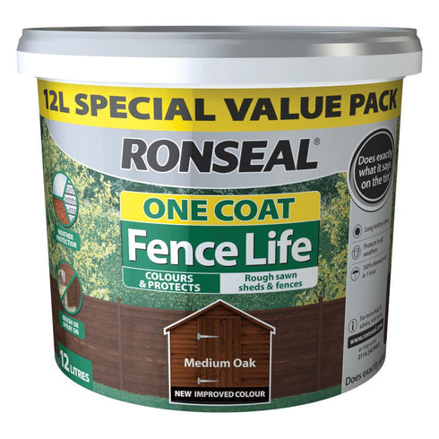 ONE COAT FENCELIFE MEDIUM OAK 12LT ~